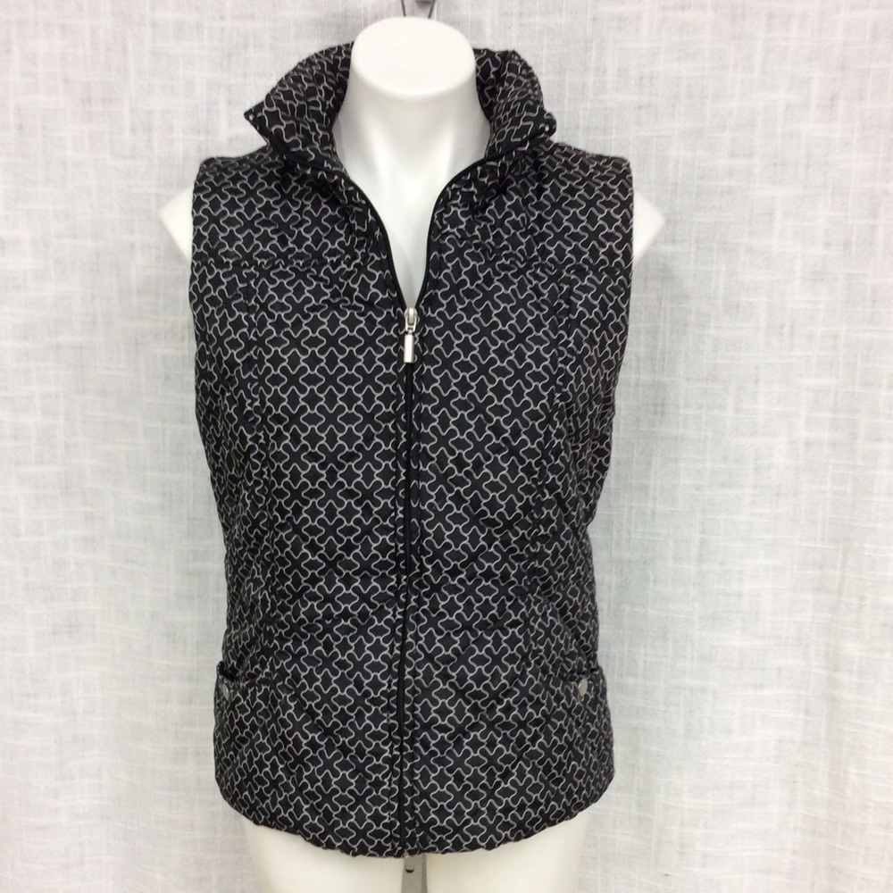 Jane Ashley Medium Black and White Puffer Vest